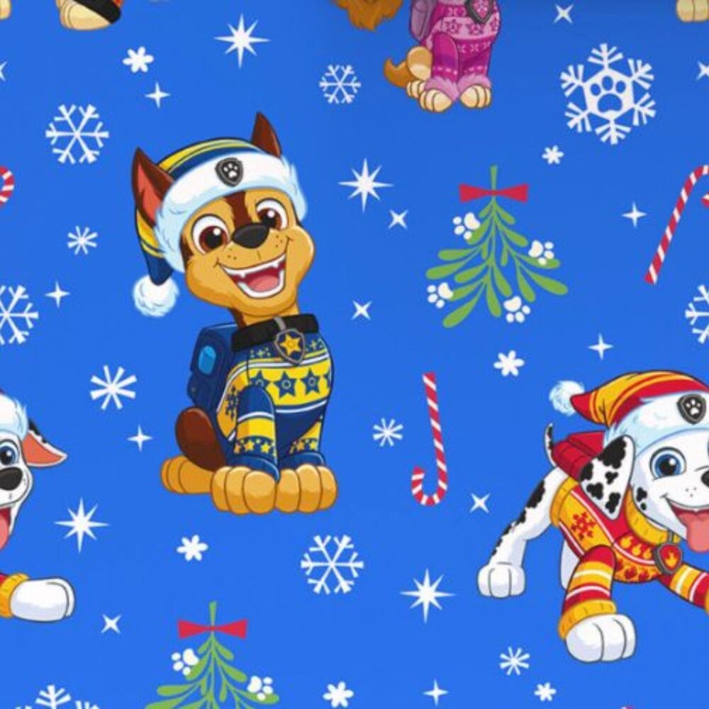 Hallmark Wrapping Paper Paw Patrol Winter Fun 25 sq ft Holiday Gift
